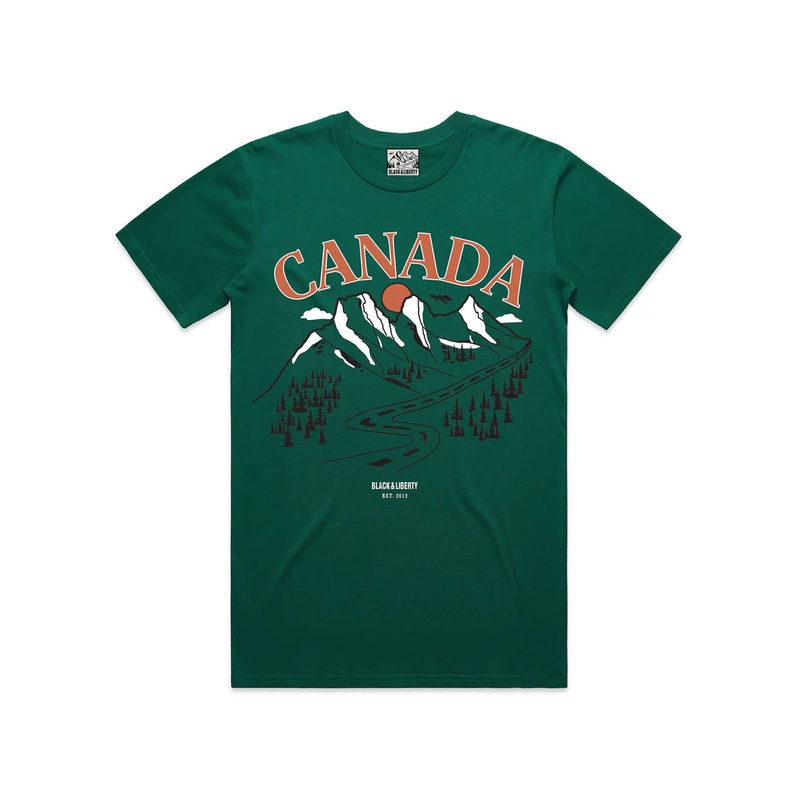 Unisex Canada Tee|Forest|Ecru|Small|Medium|Large|XLarge