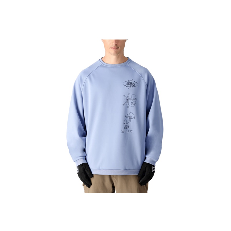 BONDED FLEECE CREW|purple impression|black|sage|S|M|L|XL
