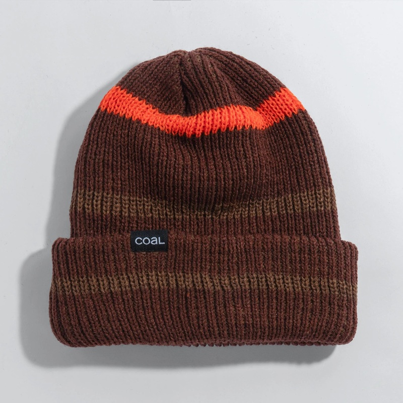 The Vista Waffle Knit Beanie|Brown / Orange|Navy / Red