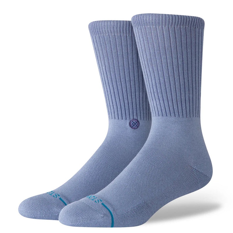 Icon Pop Crew Socks|Stone Blue|Black|Coral|Small|Medium|Large