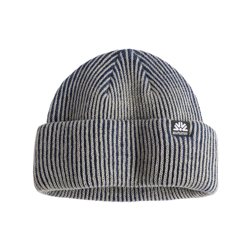 CORD DOUBLE ROLL BEANIE|navy|brown|O/S