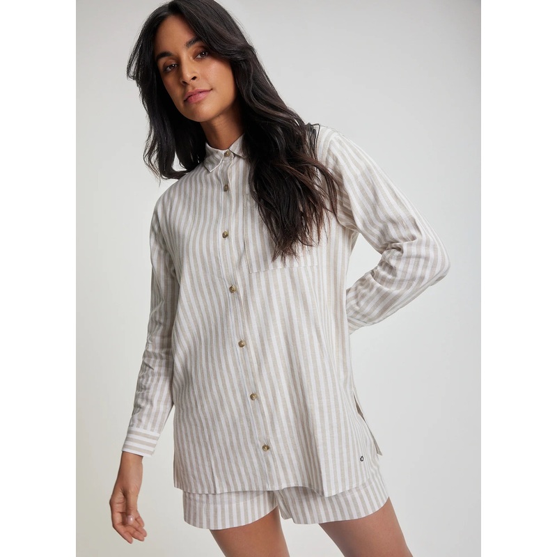 Women’s Leidy Shirt|Cabana Stripe White Pepper|XSmall|Small|Medium|Large