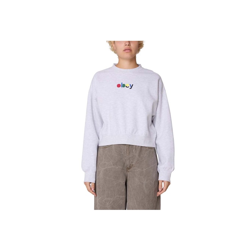 BLOCKS CROPPED CREW|ash grey|XS|S|M|L