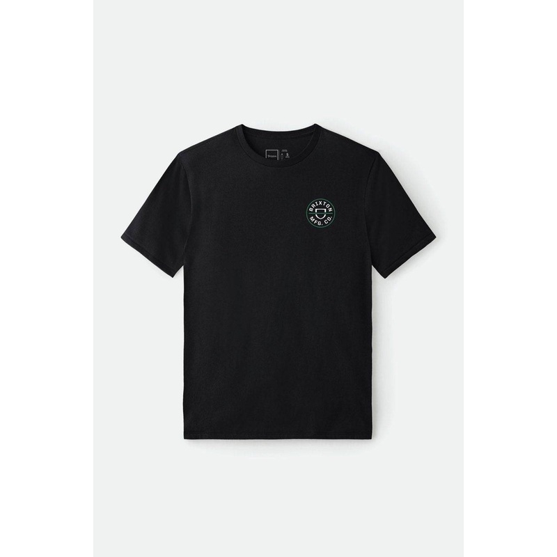 Brixton Crest Crossover Standard Tee in Black