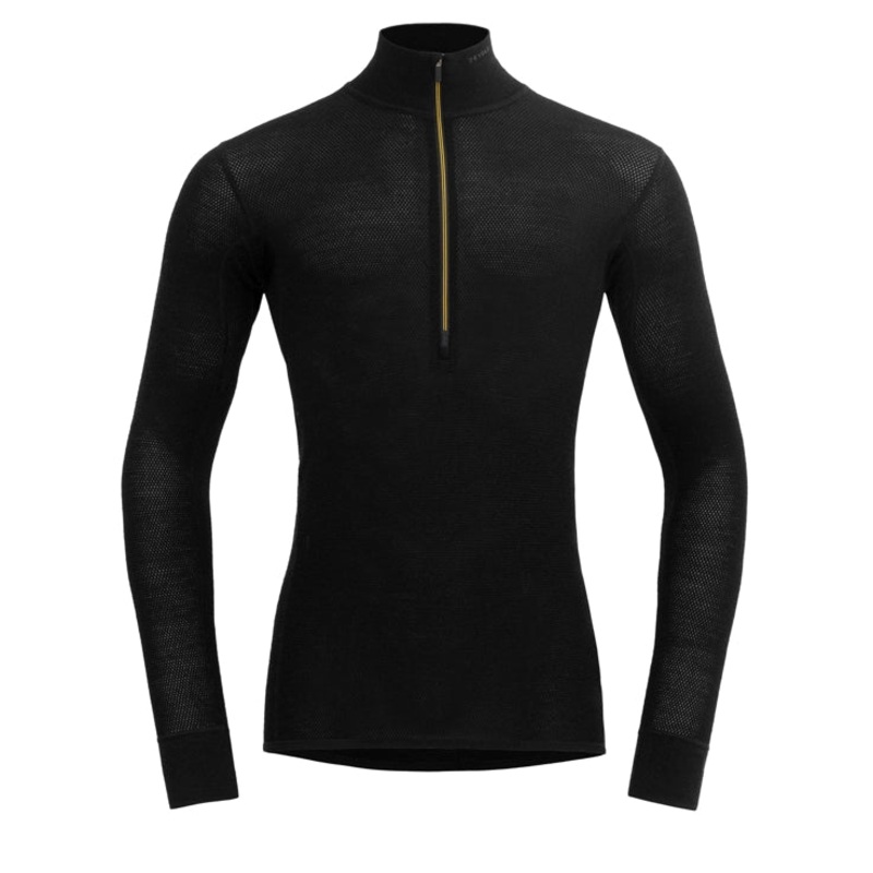 Men’s Wool Mesh 190 Zip Neck|Caviar|Small|Medium|Large|XLarge