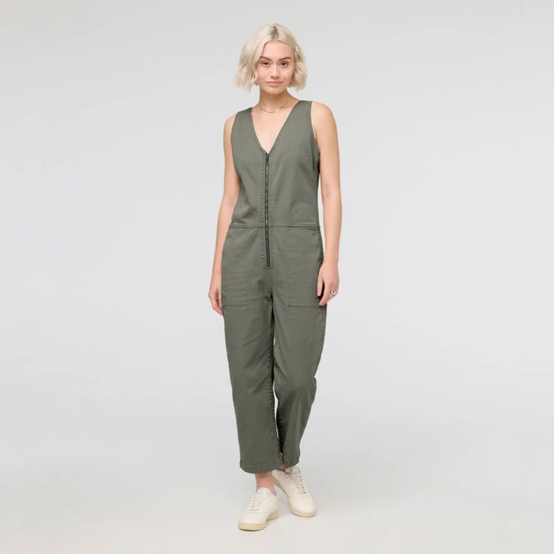 Women’s LuxTwill Jumpsuit|Thyme|Peat|XSmall|Small|Medium|Large