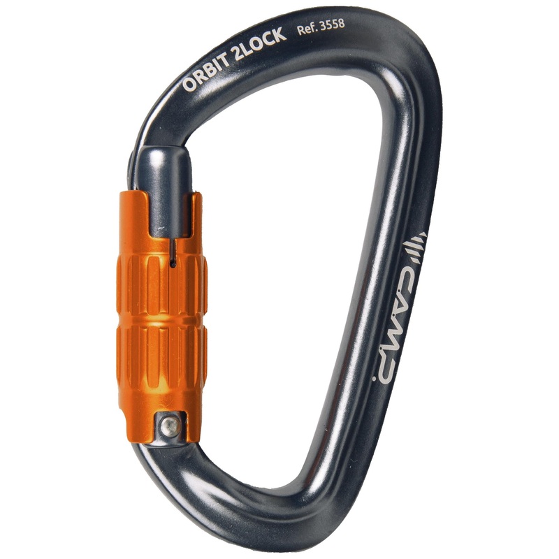 Orbit 2Lock Carabiner|Gun Metal / Orange