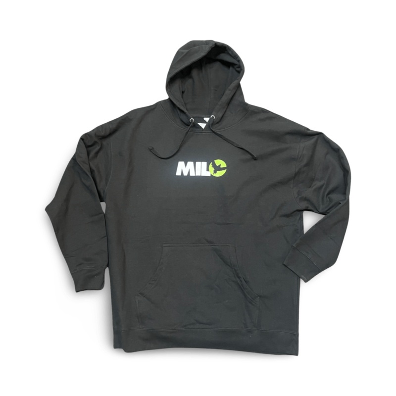 Milosport Heavyweight Block Logo Hoodie in Black and Green