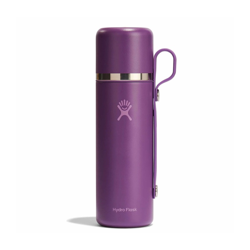 28oz Hot Flask & Cup|Black|Beachplum Purple