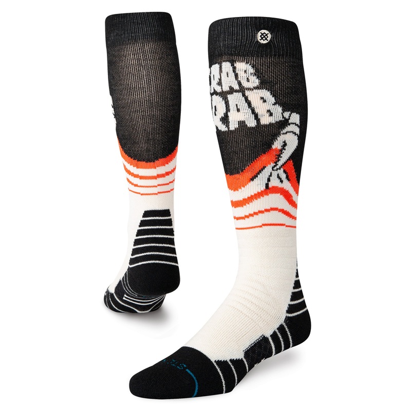 Stance Crab Grab Mid Poly Snow Sock in Cream