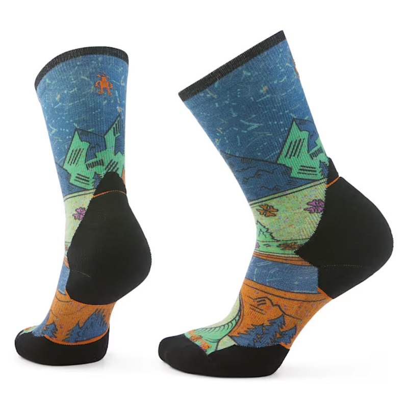 Women’s Trail Run Mountain Print Crew Socks