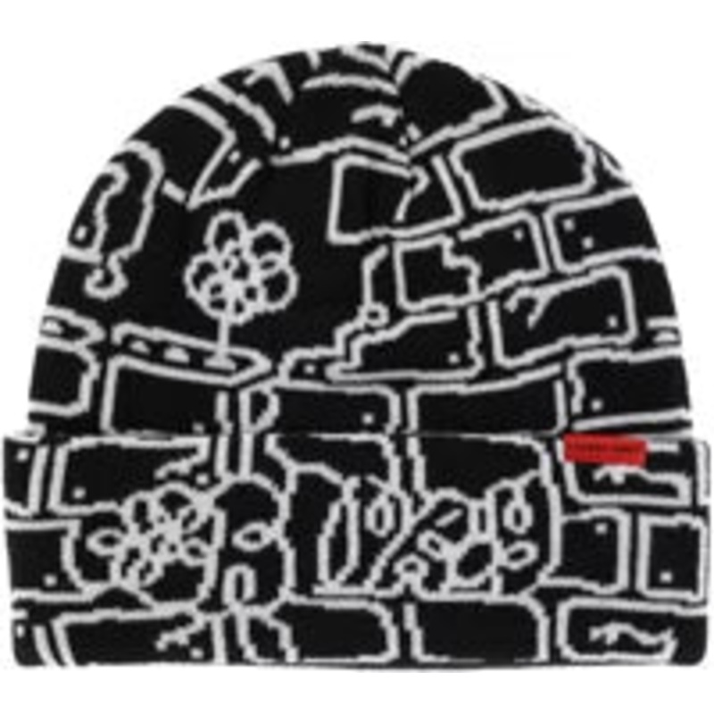 Corduroy Lebicar Beanie|Black and Black|Orange