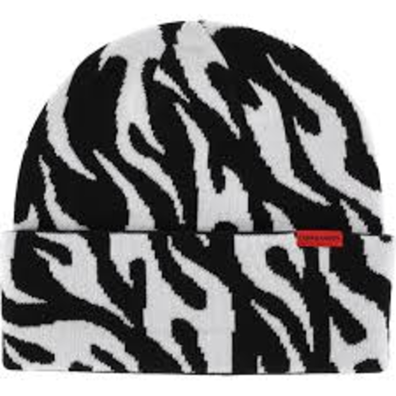 Corduroy Tribal Flame Beanie|Black and Black|Magma