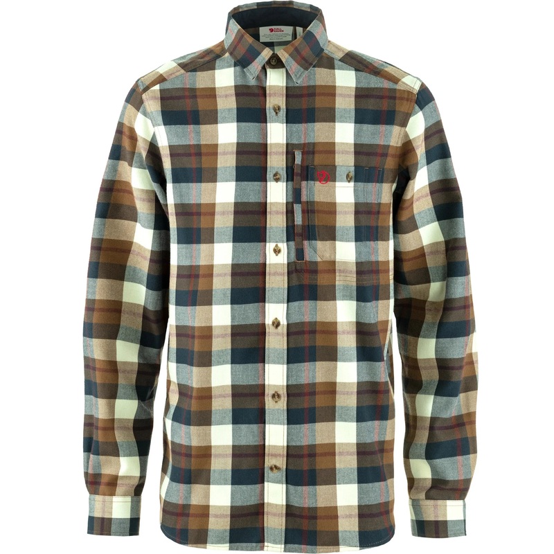 Men’s Fjllglim Shirt|Wood Brown / Chalk White|Laurel Green|Small|Medium|Large|XLarge