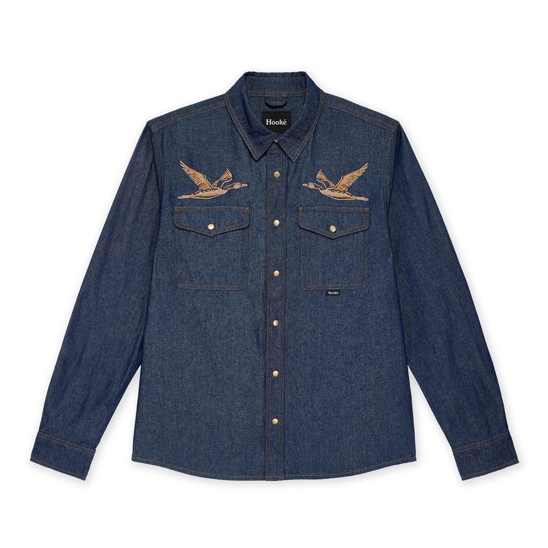 Men’s Flying Duck Denim Shirt|Blue Denim|Small|Medium|Large|XLarge