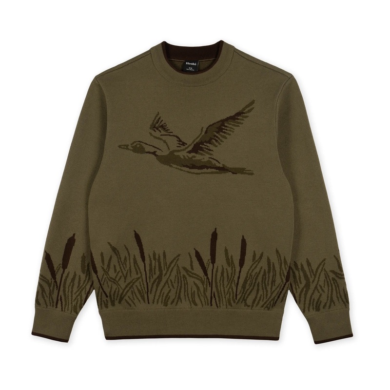 Men’s Flying Duck Sweater|Burnt Olive|Small|Medium|Large|XLarge