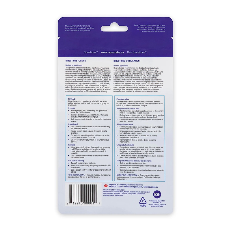 Water Purification Tablets 50 Tabs