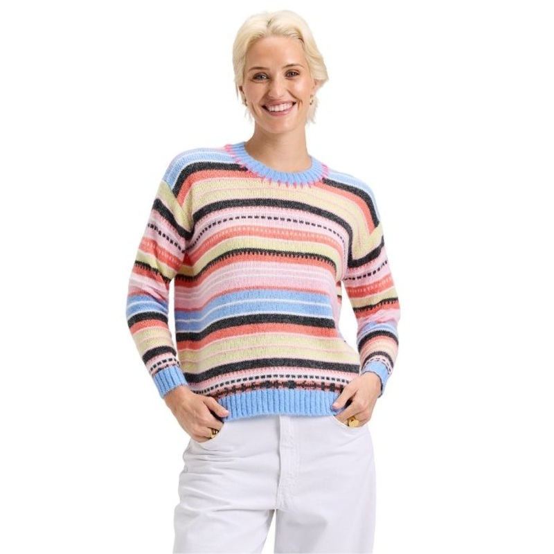 Women’s Mohair Stripe|Shale Blue|Small|Medium|Large