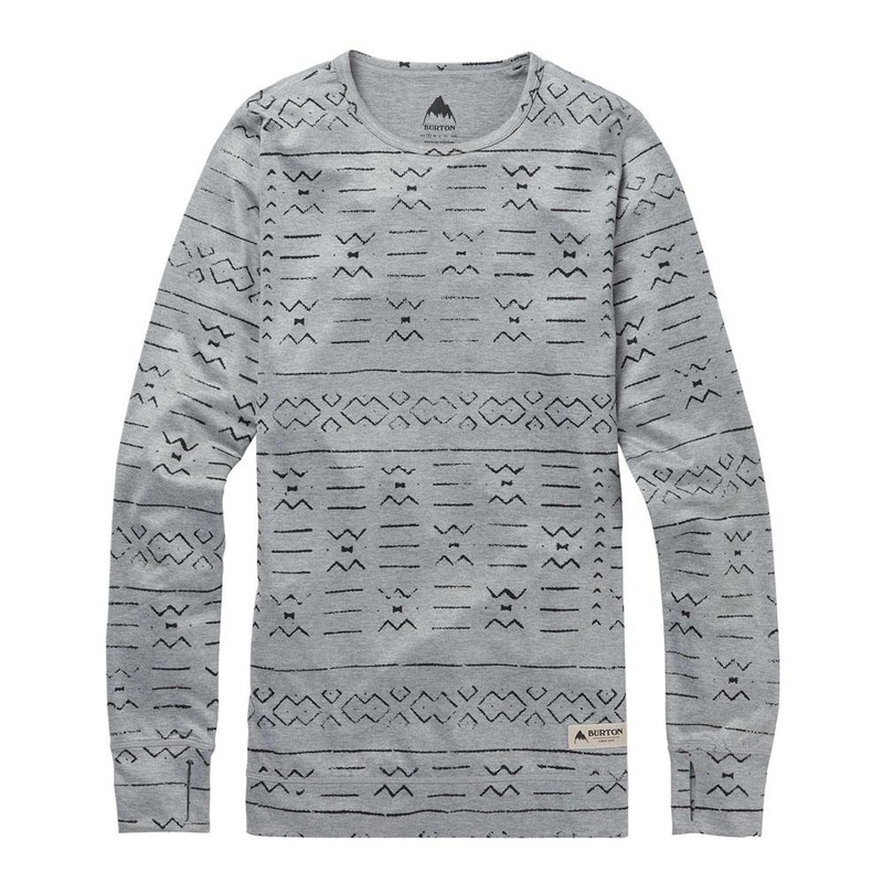 Burton Womens Midweight Crew|Grayscl Bogolanfini|Pklypr/True Black|X-Small|Small|Medium|Large|X-Large