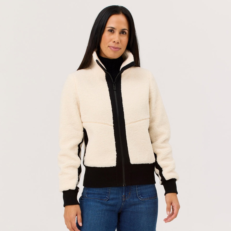 Women’s Stevie Fleece Jacket|Natural|Black|XSmall|Small|Medium|Large