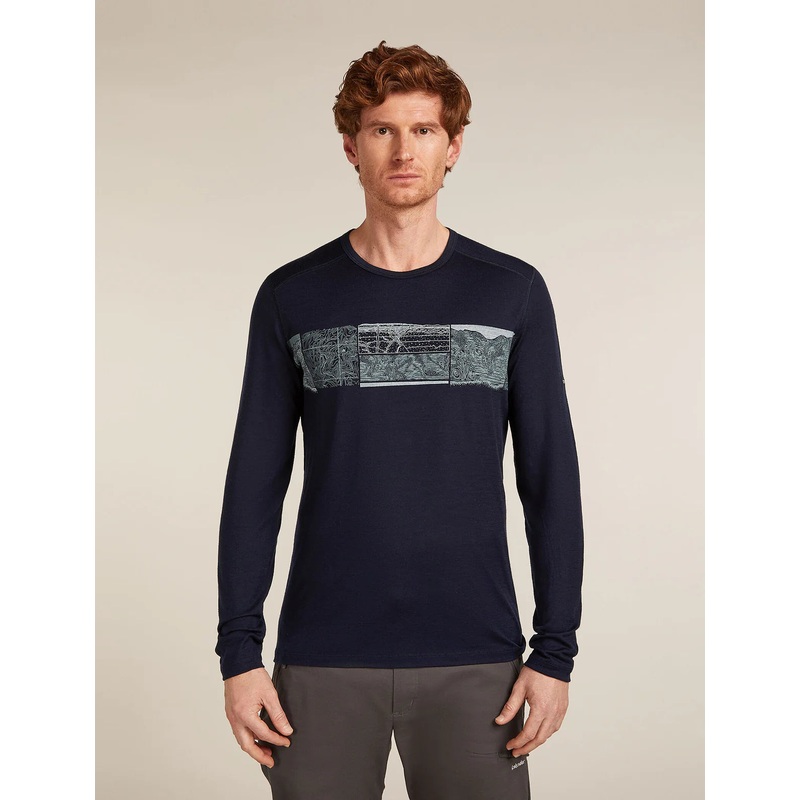 Men’s Merino 200 Oasis Long Sleeve Crewe Thermal Top Elevation Line