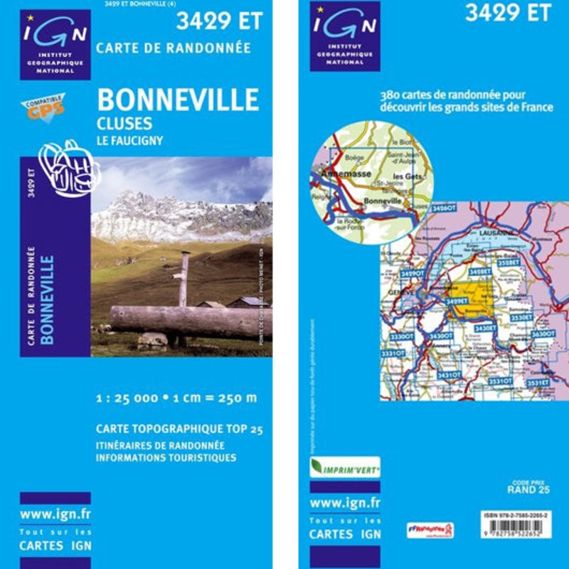 Institut Geographique National – Bonneville – Cluses 3429ET