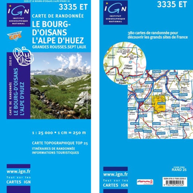 Institut Geographique National – L`Alpe d`Huez-Bourg d`Oisan 3335ET