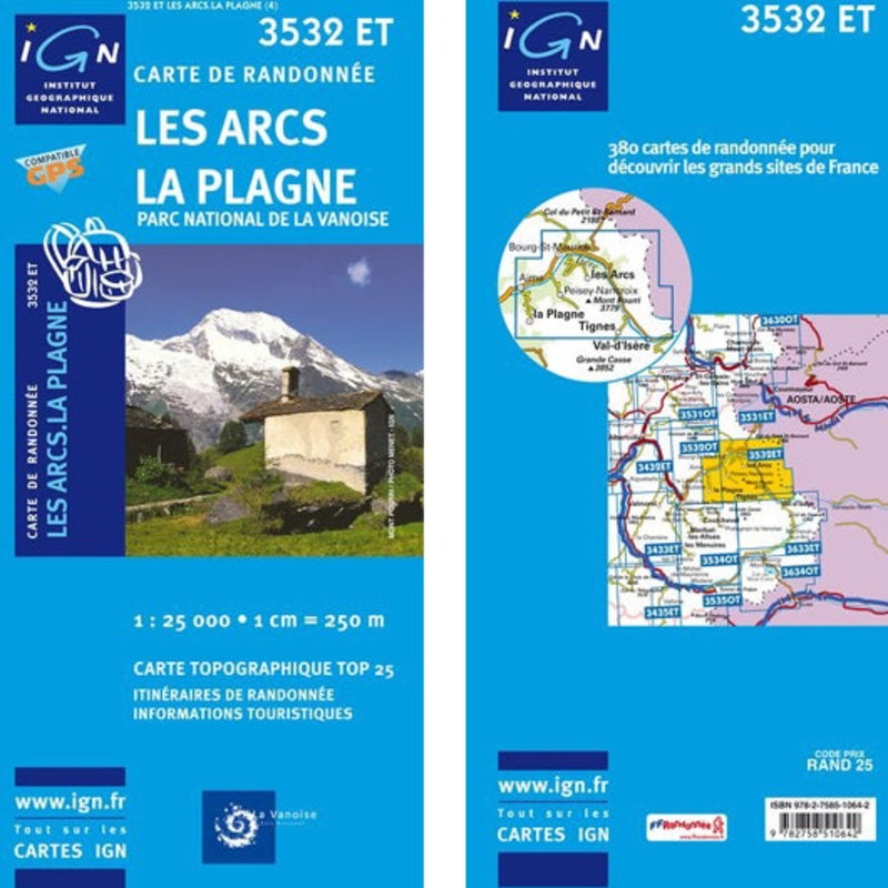 Institut Geographique National – Les Arcs – La Plagne 3532ET