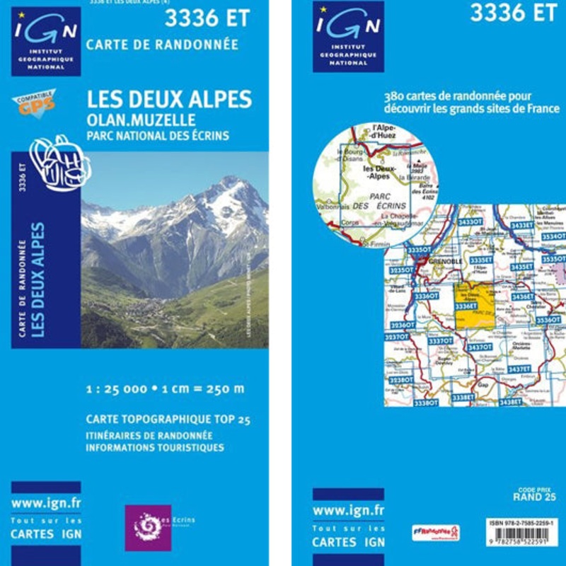 Institut Geographique National – Les Deux-Alpes-Olan Muzelle 3336ET