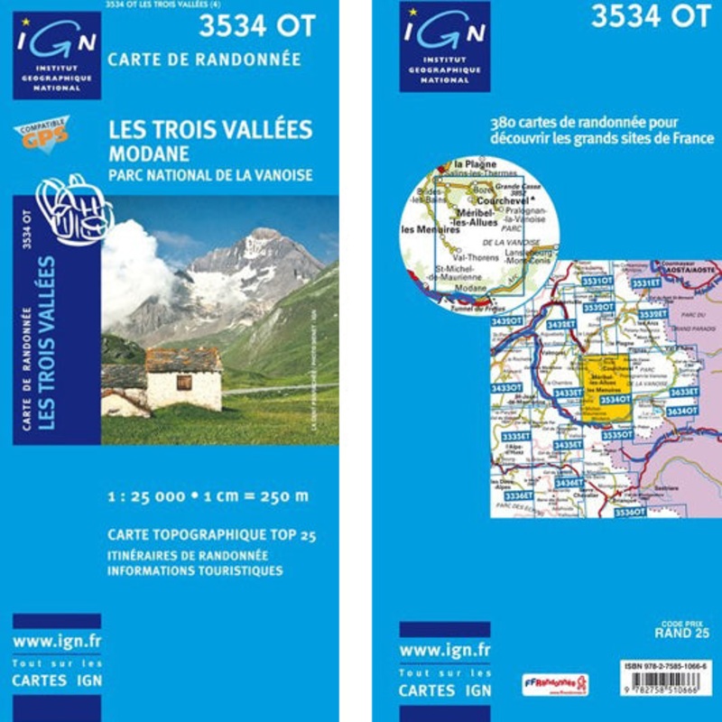 Institut Geographique National – Les Trois Vallees – Modane 3534OT