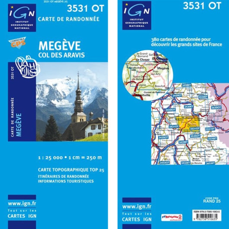 Institut Geographique National – Megeve – Col des Aravis 3531OT