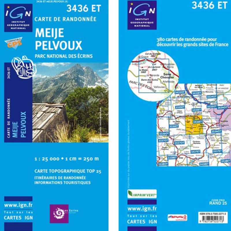 Institut Geographique National – Meije – Pelvoux 3436ET