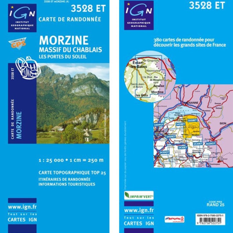 Institut Geographique National – Morzine-Massif du Chablais 3528ET