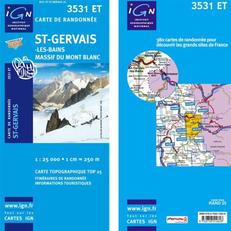Institut Geographique National – St. Gervais-les-Bains – Massif du Mont Blanc 3531ET