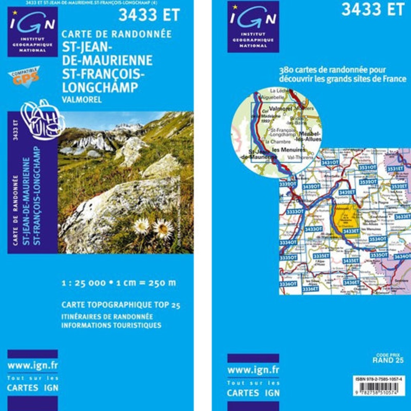 Institut Geographique National – St-J-de-Maurienne – Valmorel 3433ET