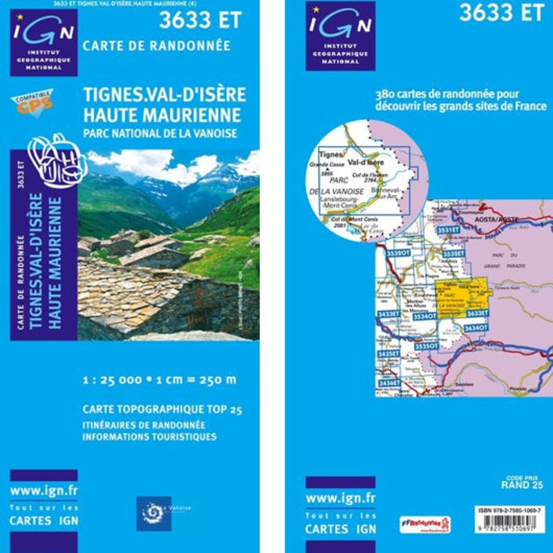 Institut Geographique National – Tignes – Val d`Isere  3633ET
