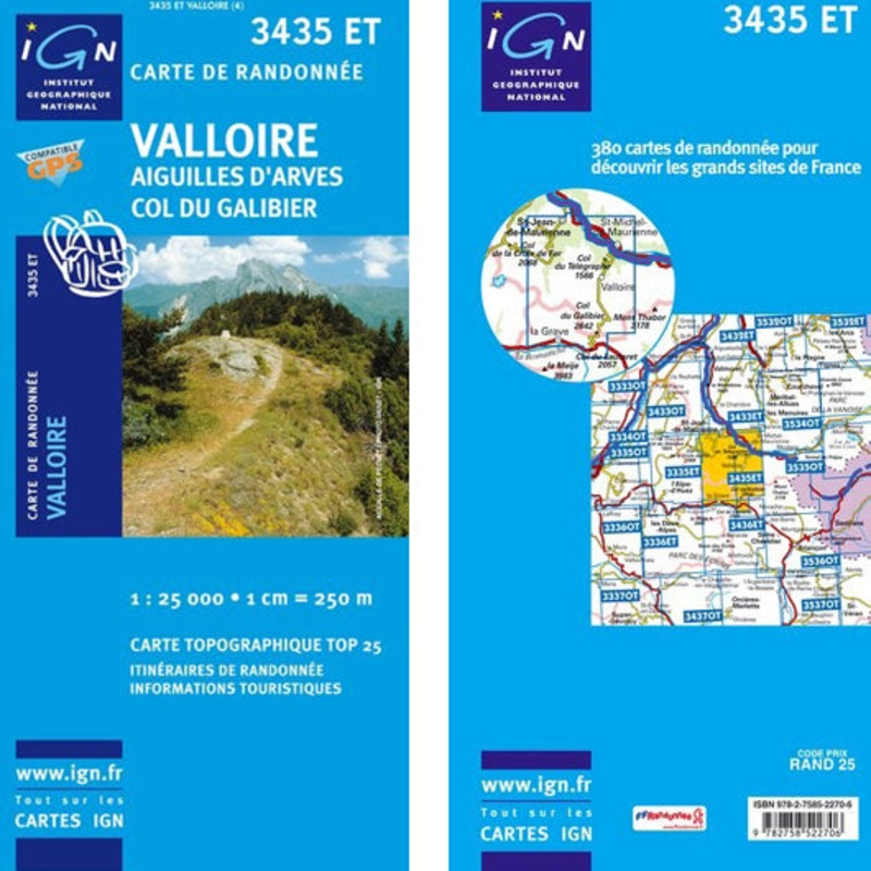 Institut Geographique National – Valloire – Aiguilles d`Arve, Col Du Galibier 3435ET