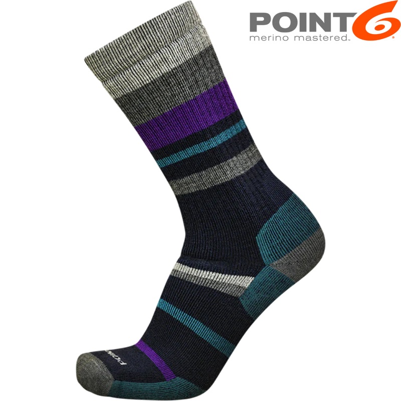 Point6 – Hiking Medium Cushion Crew (Stripes)