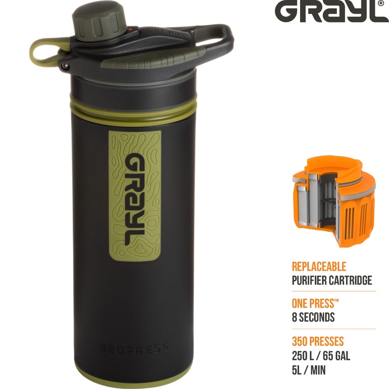 Grayl – GeoPress Purifier|Coyote Brown|Bali Blue|Peak White|Olive Drab|Covert Black|Oasis Green