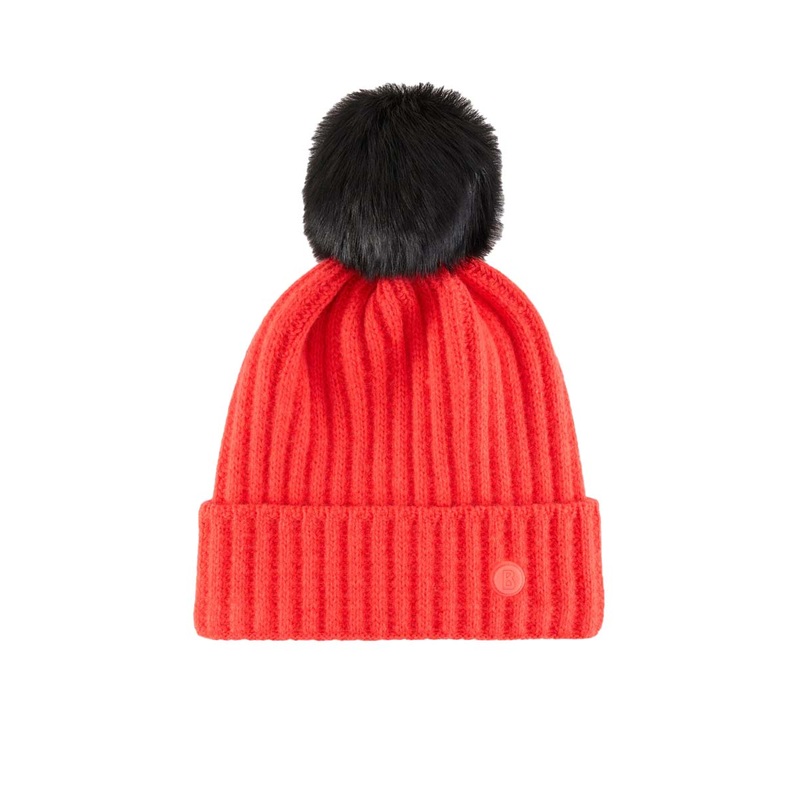 Bogner Womens Ranya Beanie|Black|Caramello|Off White|Vibrant Red
