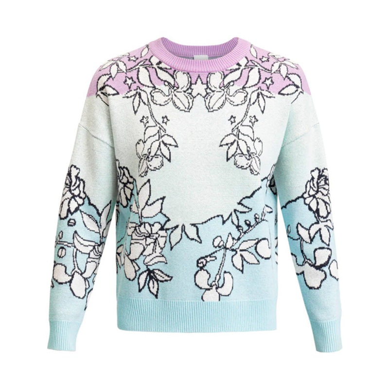 Roxy X Rowley Womens Sweater|Fair Aqua Laurel Floral|XS|S|M|L|XL