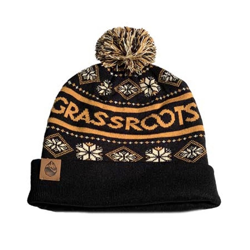 Stellar Pom Beanie – Black/Gold