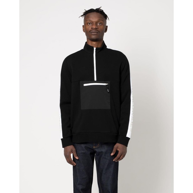 Tribeca Quarter Zip Fleec Sweatshirt – Black
