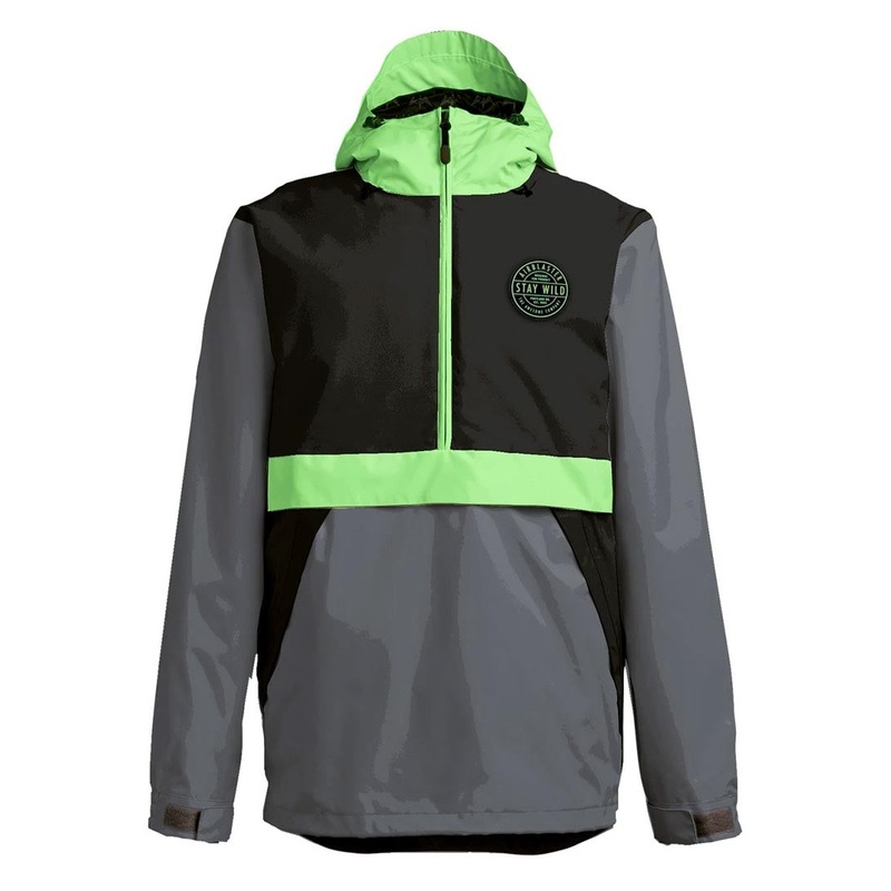 Trenchover Winter Jacket – Black Hot Green