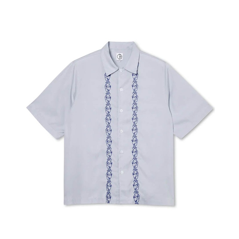 Doodle Bowling Shirt Long Sleeve T-Shirt – Light Blue