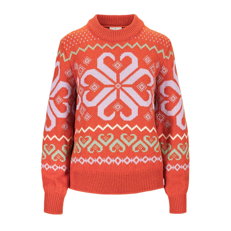 Dale Womens Falkeberg Sweater|Orange Melange/Lavender/Green/Off White|S|M|L|XL