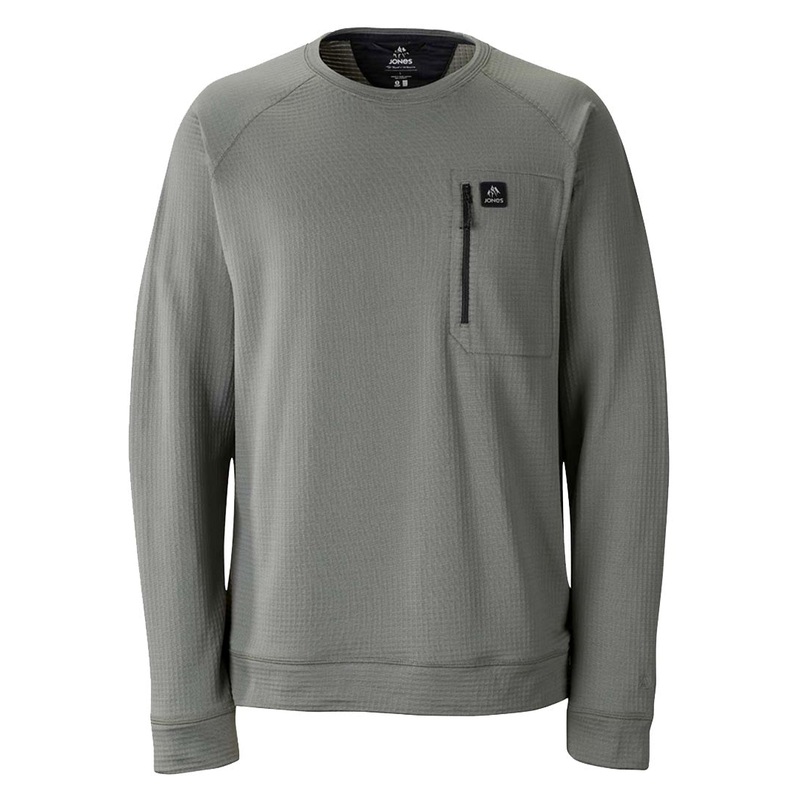 Flagship Recycled Grid Fleece Crew – Herb Green