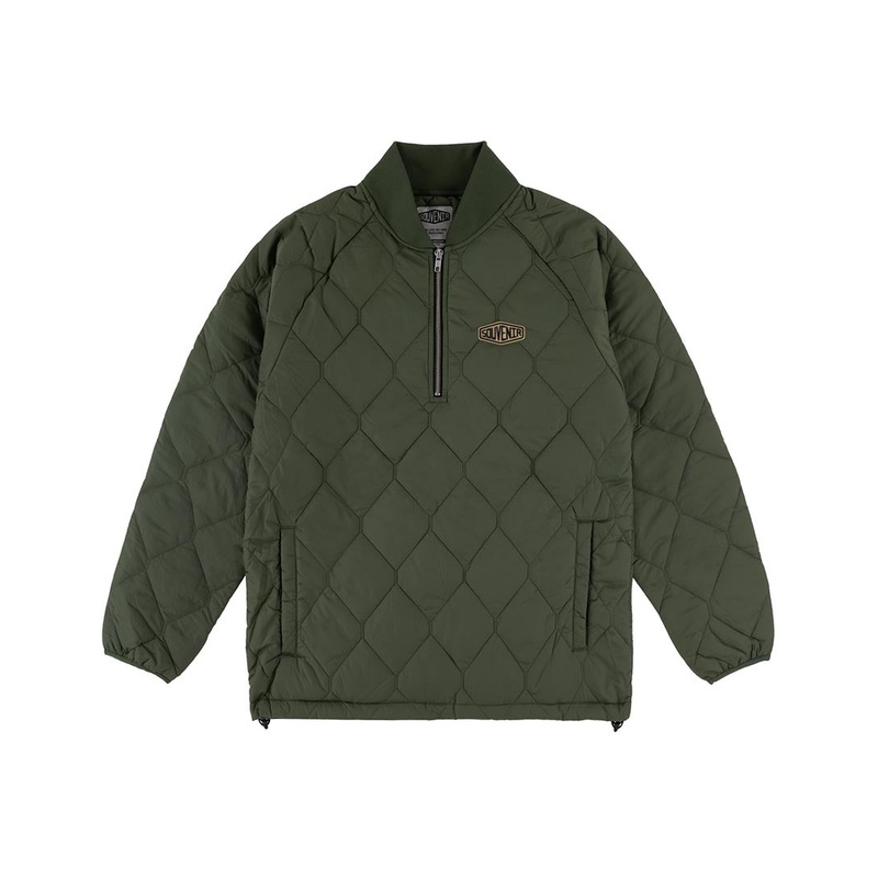Insulated Henley Top Jacket – Moss