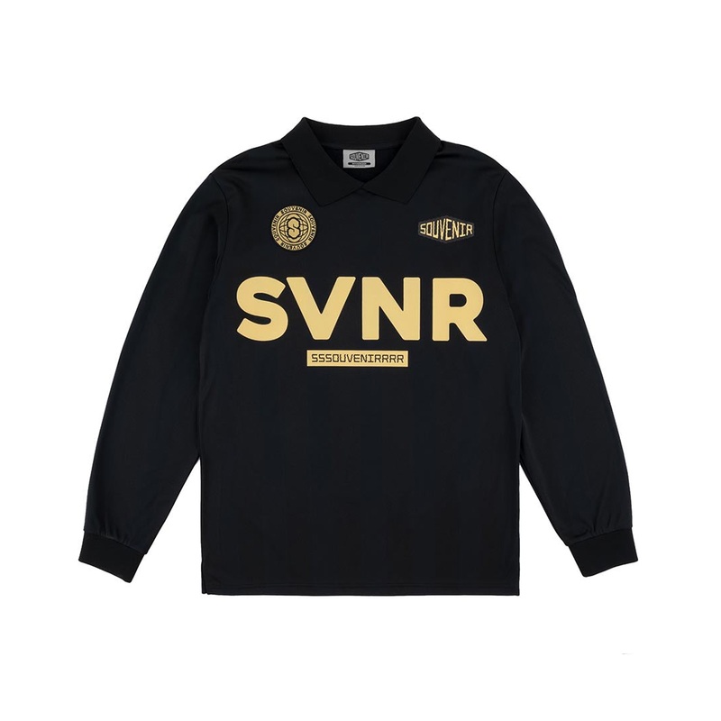 Mesh Athletic Jersey Long Sleeve T-Shirt – Black