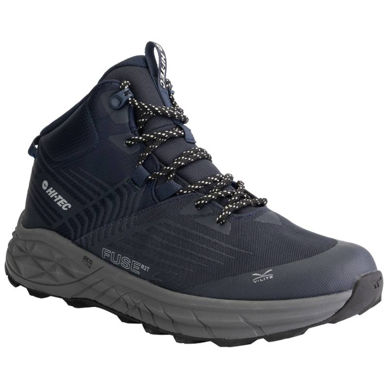 Hi-Tec Mens Geo Fuse Mid WP|Navy/Grey|US 8|US 9|US 10|US 11|US 12|US 13